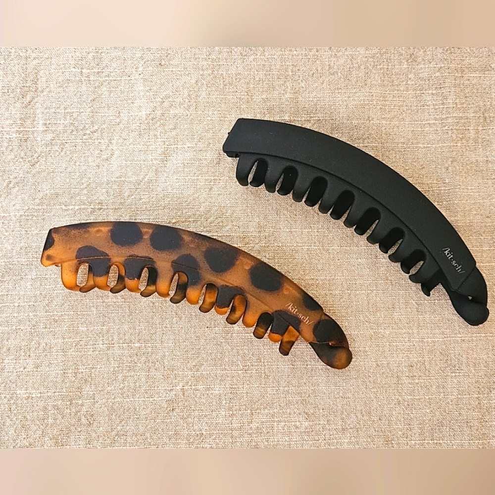 Kitsch Black and Brown Curved Hair Clips